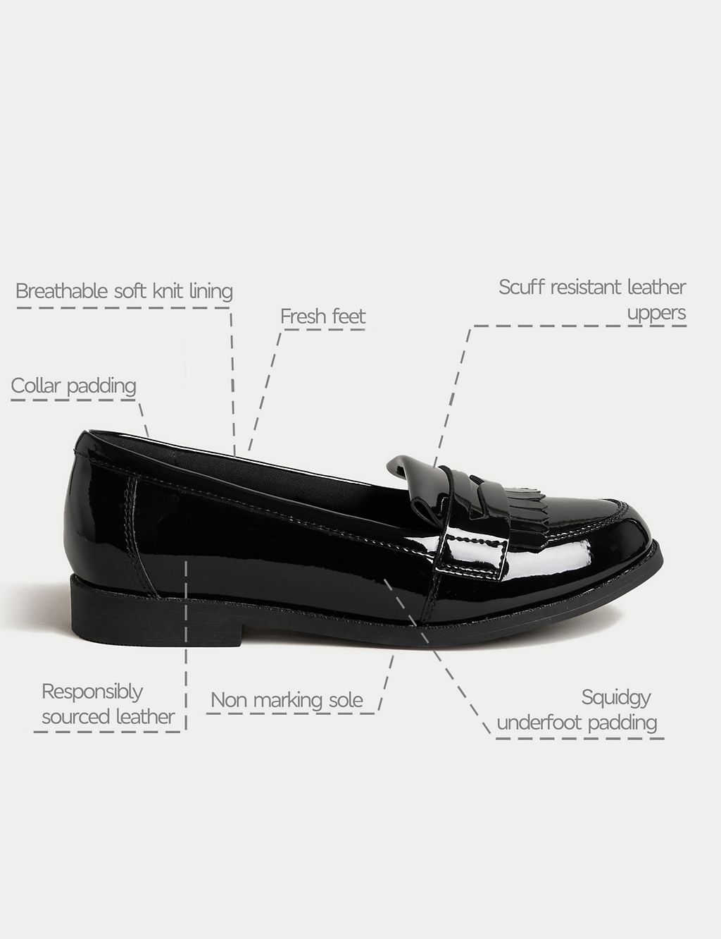 Kids' Leather Freshfeet™ School Shoes (13 Small - 9 Large) 5 of 5