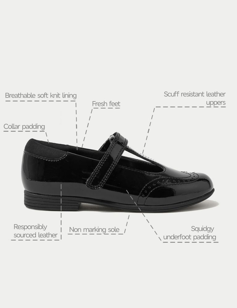Kids' Leather Freshfeet™ T Bar School Shoes (8 Small - 1 Large) 6 of 6