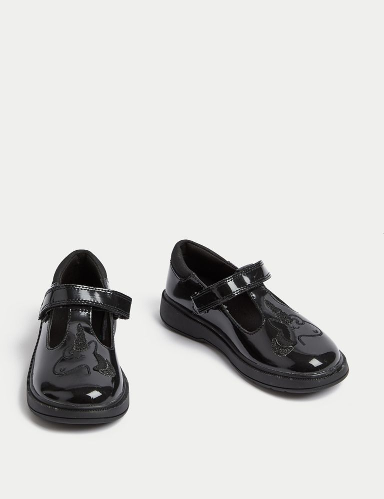 Kids' Leather Freshfeet™ Unicorn School Shoes (8 Small - 2 Large) 2 of 6