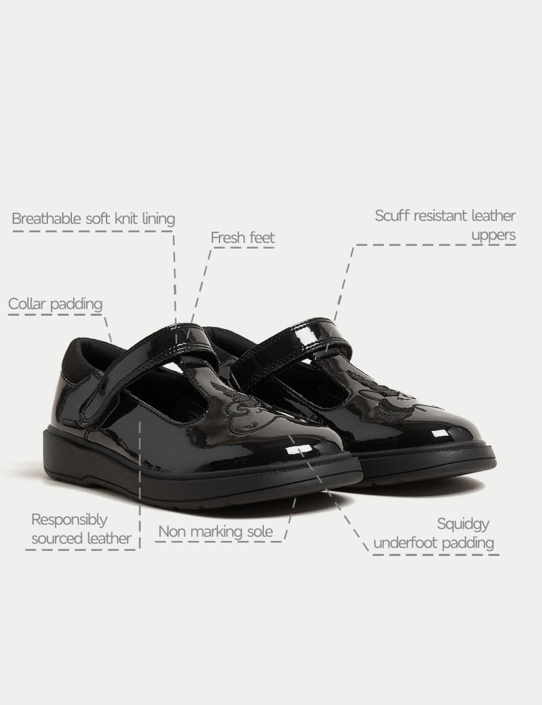 Kids Leather Freshfeet Unicorn School Shoes 8 Small 2 Large