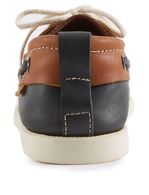 Kids' Leather Lace Up Boat Shoes Image 2 of 4