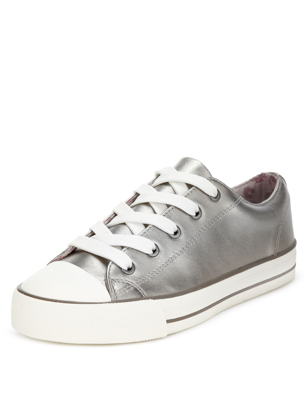 Kids' Leather Lace Up Low Top Casual Trainers 2 of 5