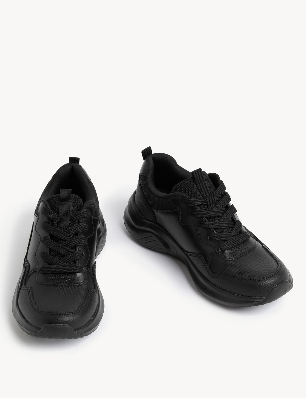 Kids' Leather Lace up School Trainer (3 Large - 9 Large) 1 of 5