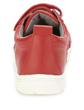 Kids' Leather Low Top Riptape Casual Trainers Image 2 of 5