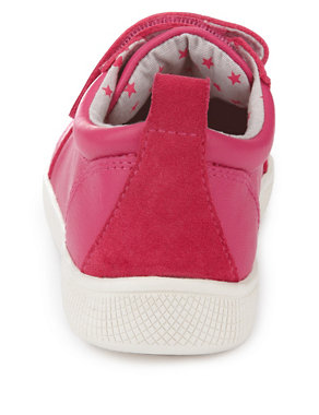 Kids' Leather Low Top Riptape Trainers Image 2 of 5