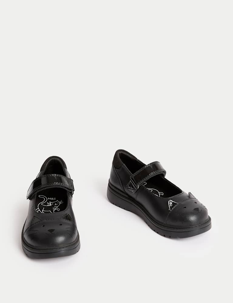 Kids' Leather Mary Jane Cat School Shoes (8 Small - 1 Large) 2 of 5