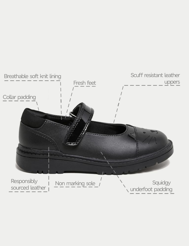 Kids' Leather Mary Jane Cat School Shoes (8 Small - 2 Large) 5 of 5