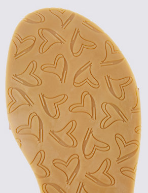 Kids' Leather Metallic Appliqué Wing Sandals Image 2 of 3