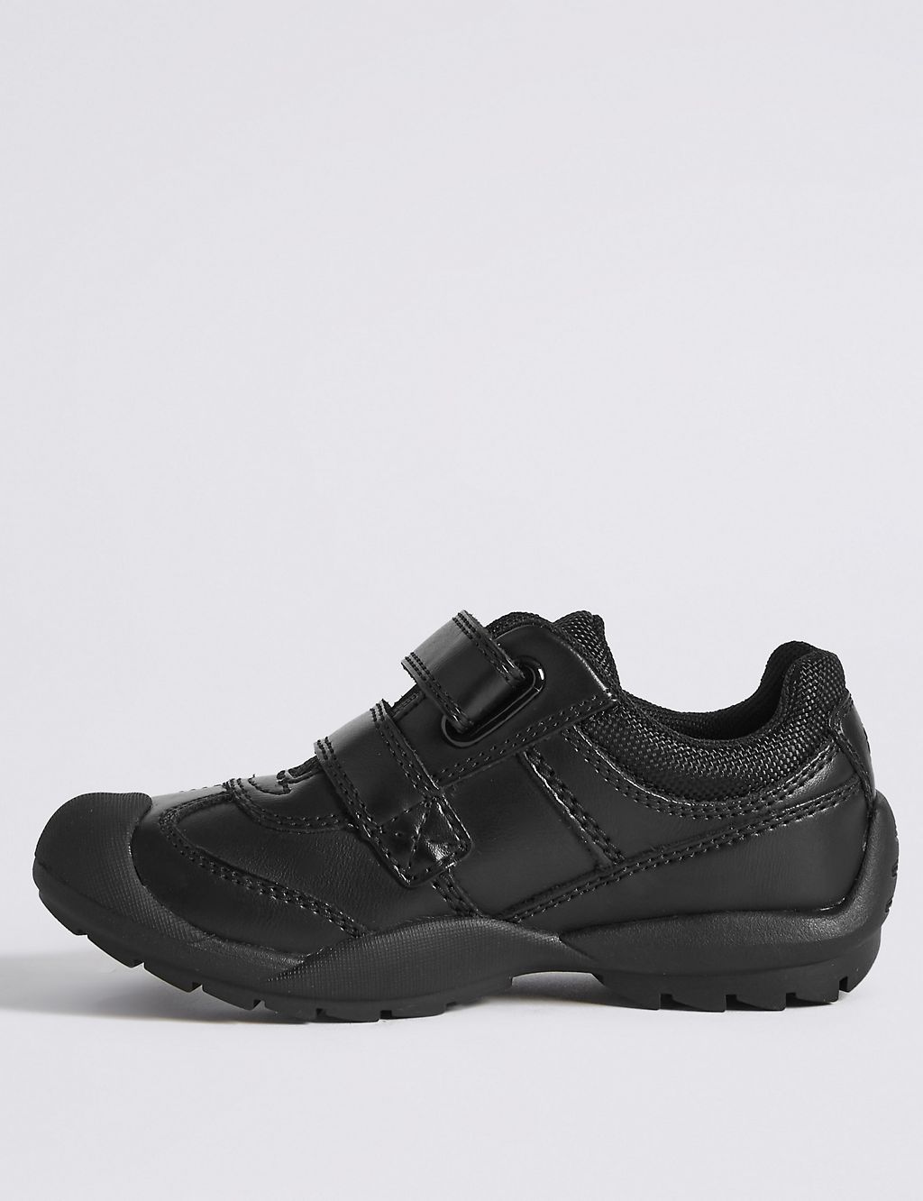 Kids' Leather Riptape School Shoes (8 Small - 1 Large) 2 of 5
