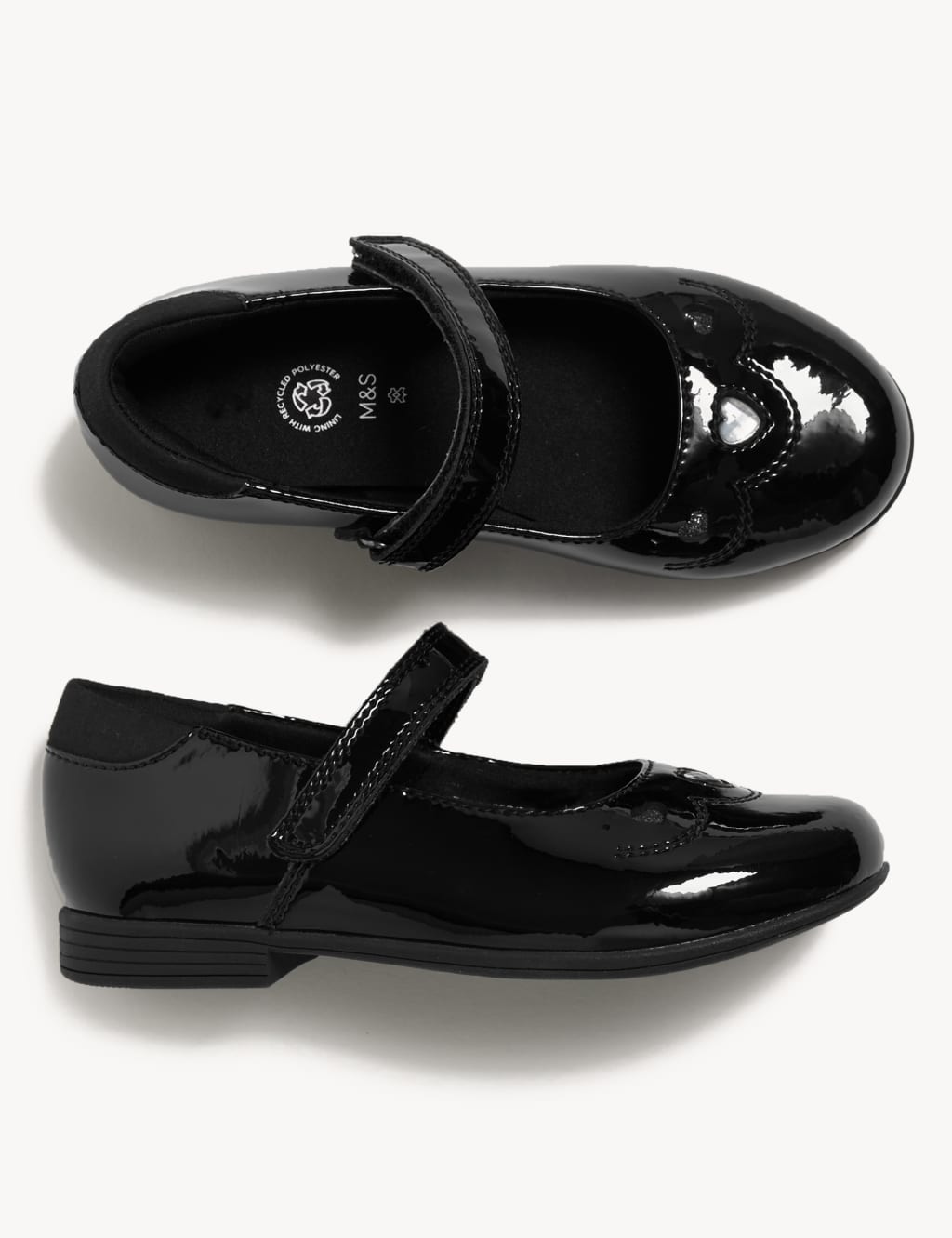 Kids' Leather Riptape School Shoes (8 Small - 1 Large) 5 of 6