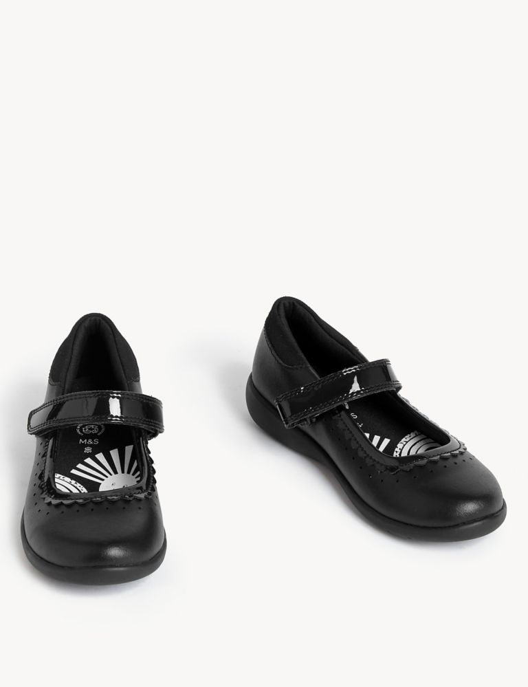Kids' Leather Riptape School Shoes (8 Small - 2 Large) 2 of 5
