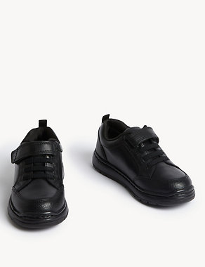 Kids' Leather Riptape School Shoes (8 small - 2 Large) Image 2 of 5