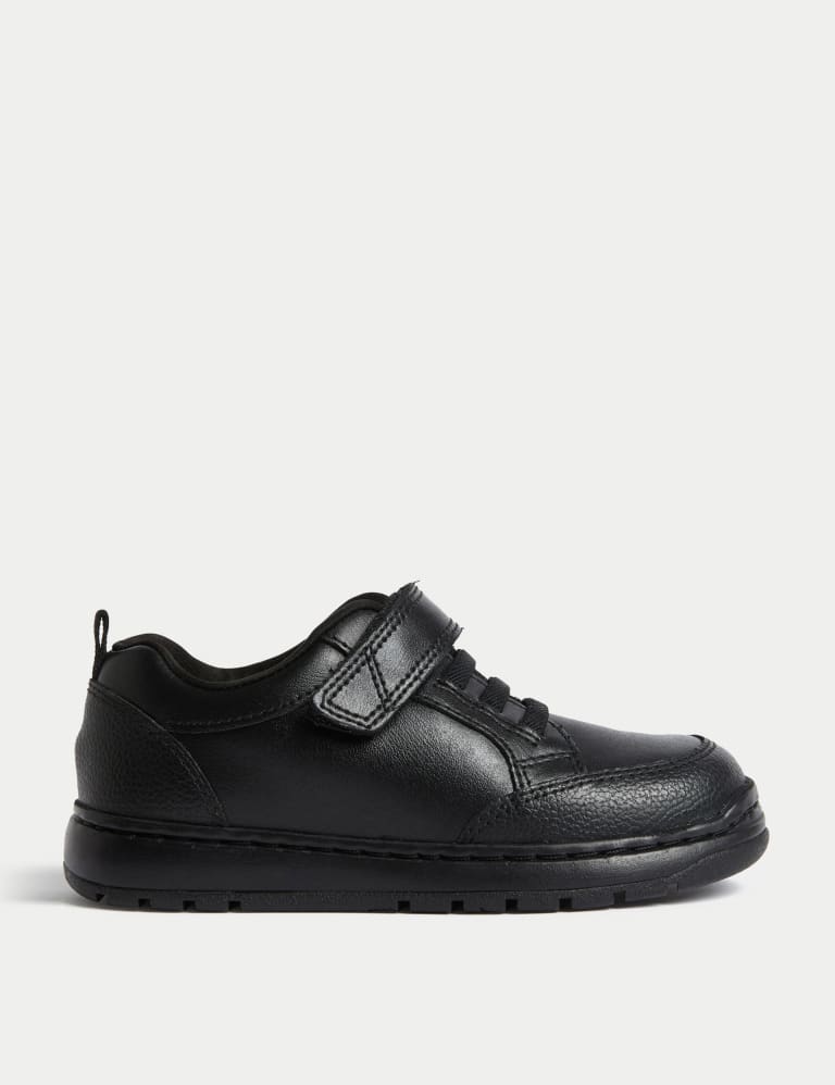Kids Leather Riptape School Shoes 8 small 2 Large