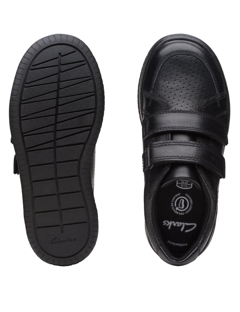 Kids Leather Riptape School Shoes CLARKS M S