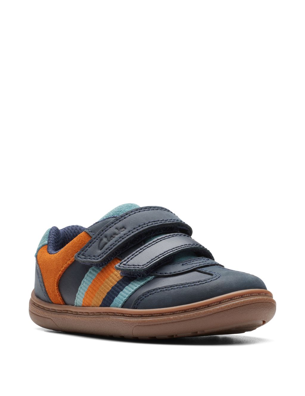 Kids' Leather Riptape Striped Trainers (3 Small - 6½ Small) 1 of 7