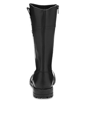 Kids' Leather Round Toe Knee Boots Image 2 of 5