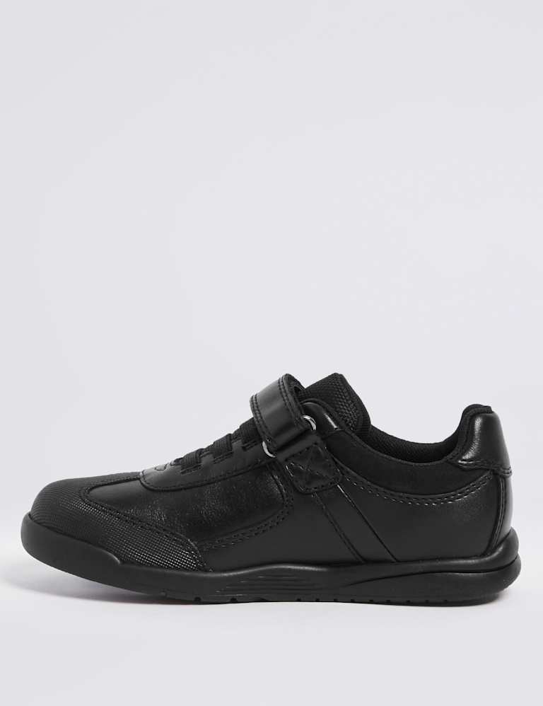Kids’ Leather School Trainers (8 Small 1 Large) M&S