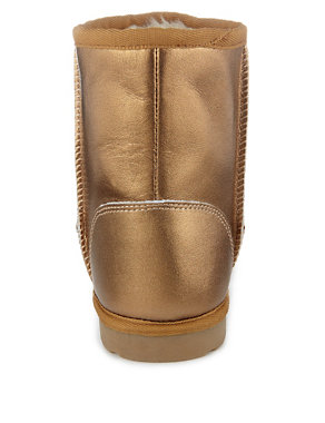 Kids' Leather Warm Lined Metallic Boots Image 2 of 5