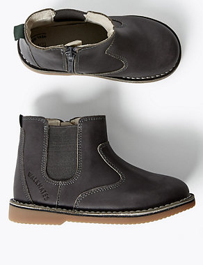 Kids’ Leather Zip Chelsea Boots (4 Small - 11 Small) Image 2 of 5