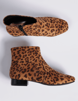 Animal print ankle outlet boots