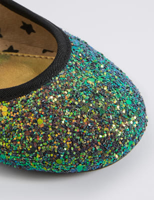 Kids Mermaid Glitter Cross Bar Shoes M S