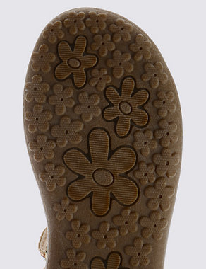 Kids' Metallic Effect Scalloped Sandals Image 2 of 3
