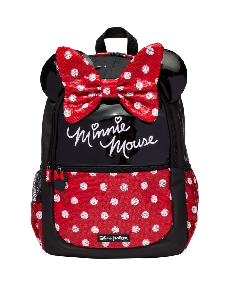 Disney Store Minnie Mouse Red Bow Denim Backpack & Lunch Tote Box School  Bag Set