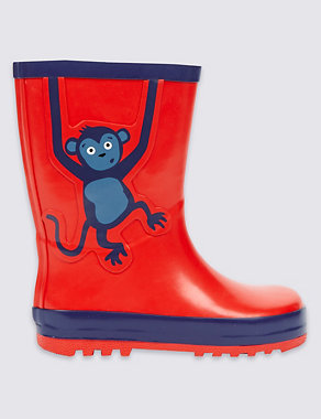Kids' Monkey Wellington Boots Image 2 of 4