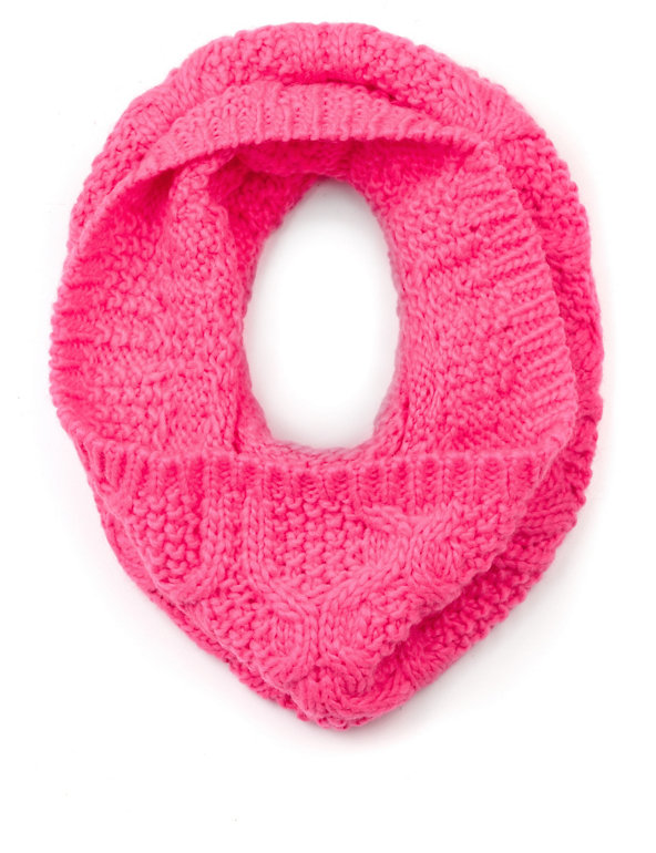 Kids' Neon Knitted Snood Scarf with Wool Image 1 of 2