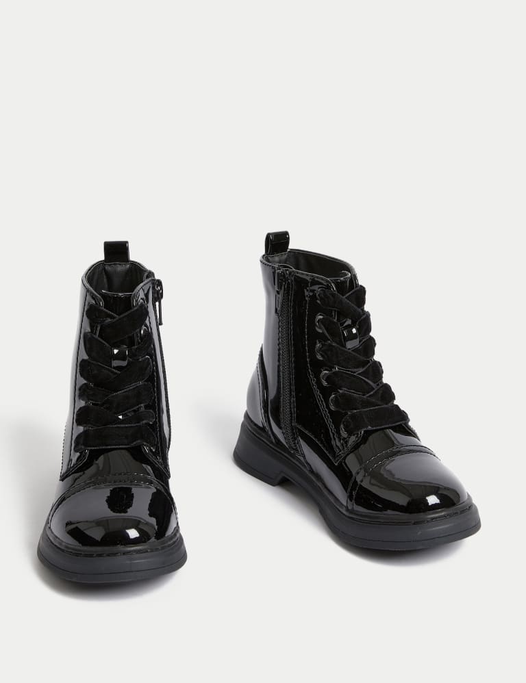 Kids Patent Freshfeet Ankle Boots 4 Small 13 Small M S