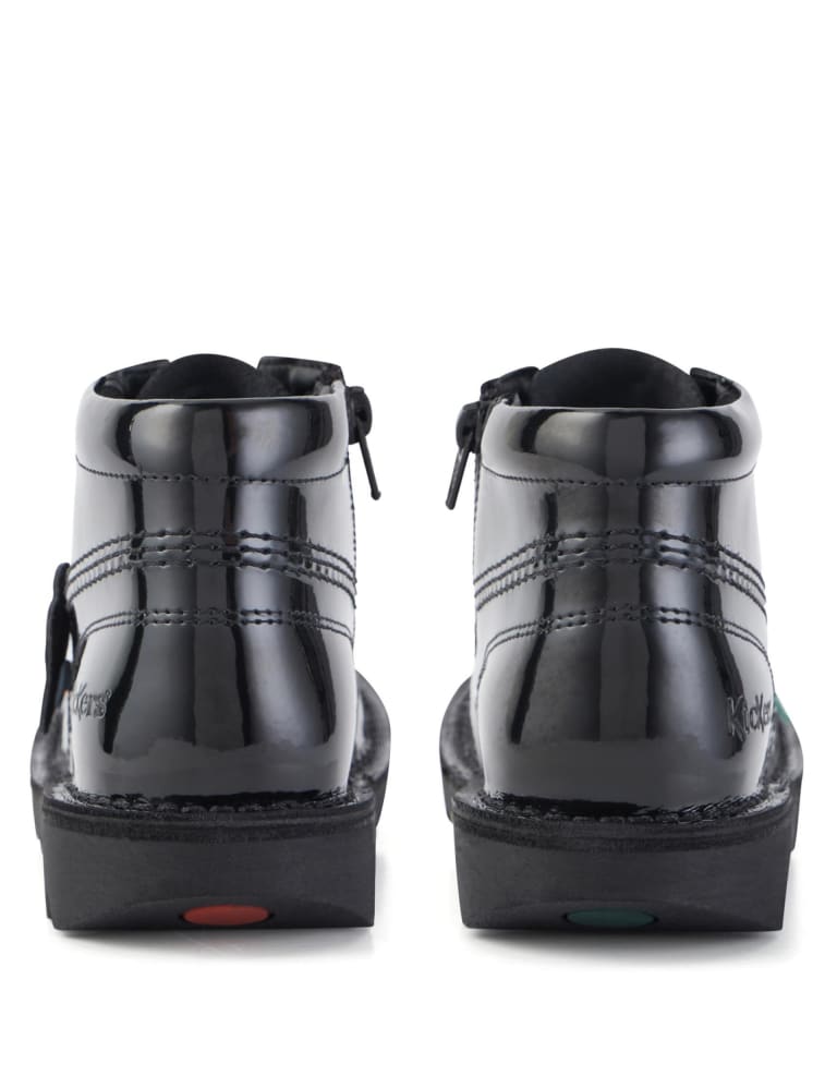 Kids Patent High Top School Shoes Kickers M S