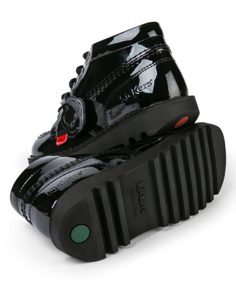 Kids Patent High Top School Shoes