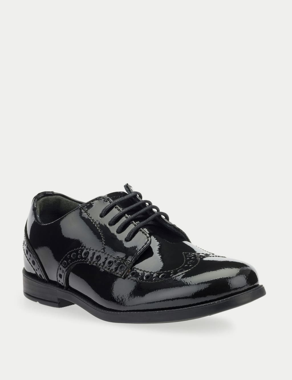 Kids' Patent Leather Brogue School Shoes (10 Small 4 Large) Start