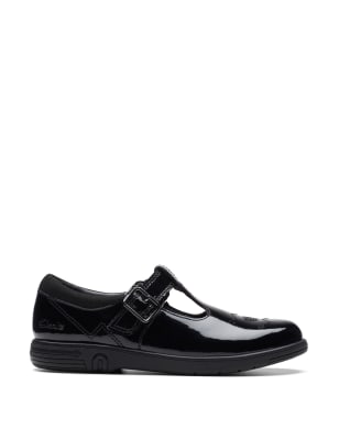 Clarks patent cheap t bar shoes