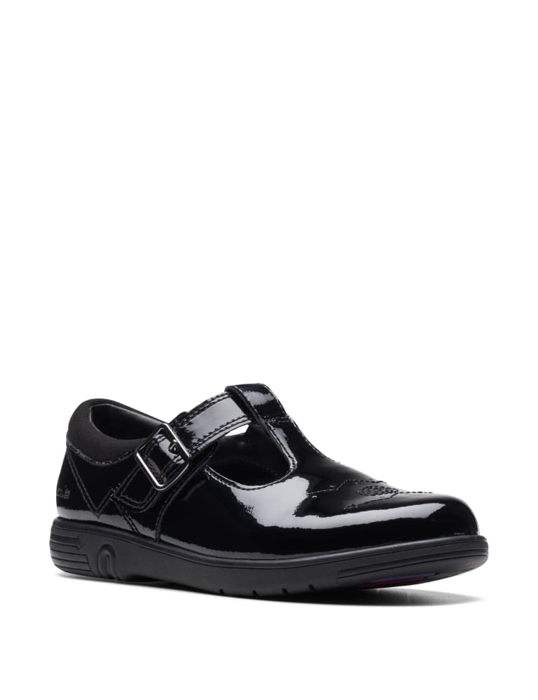 Clarks black sale t bar shoes