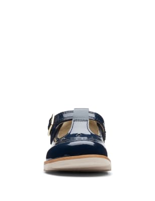 Kids Patent Leather Riptape T Bar Shoes 4 Small 6 Small
