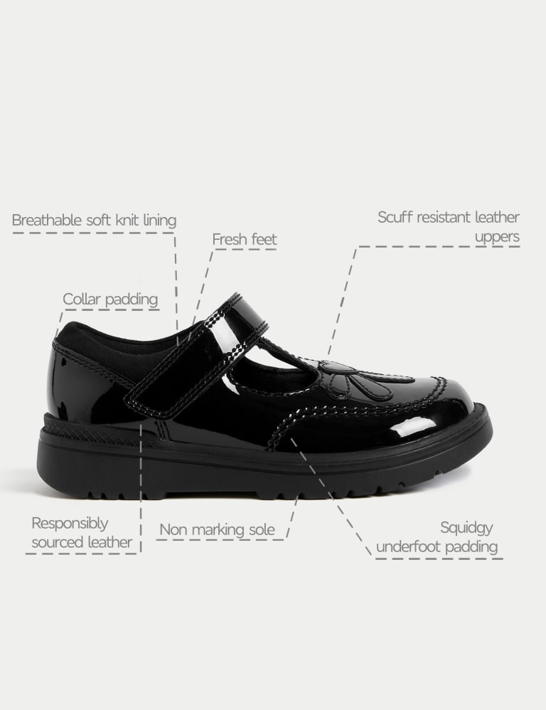 M&s black shop patent shoes