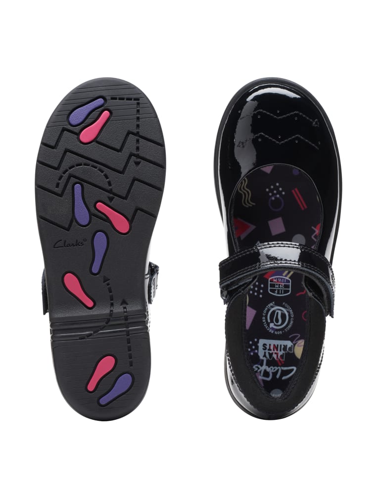Kids Patent Riptape Mary Jane School Shoes 8 Small 2 Large