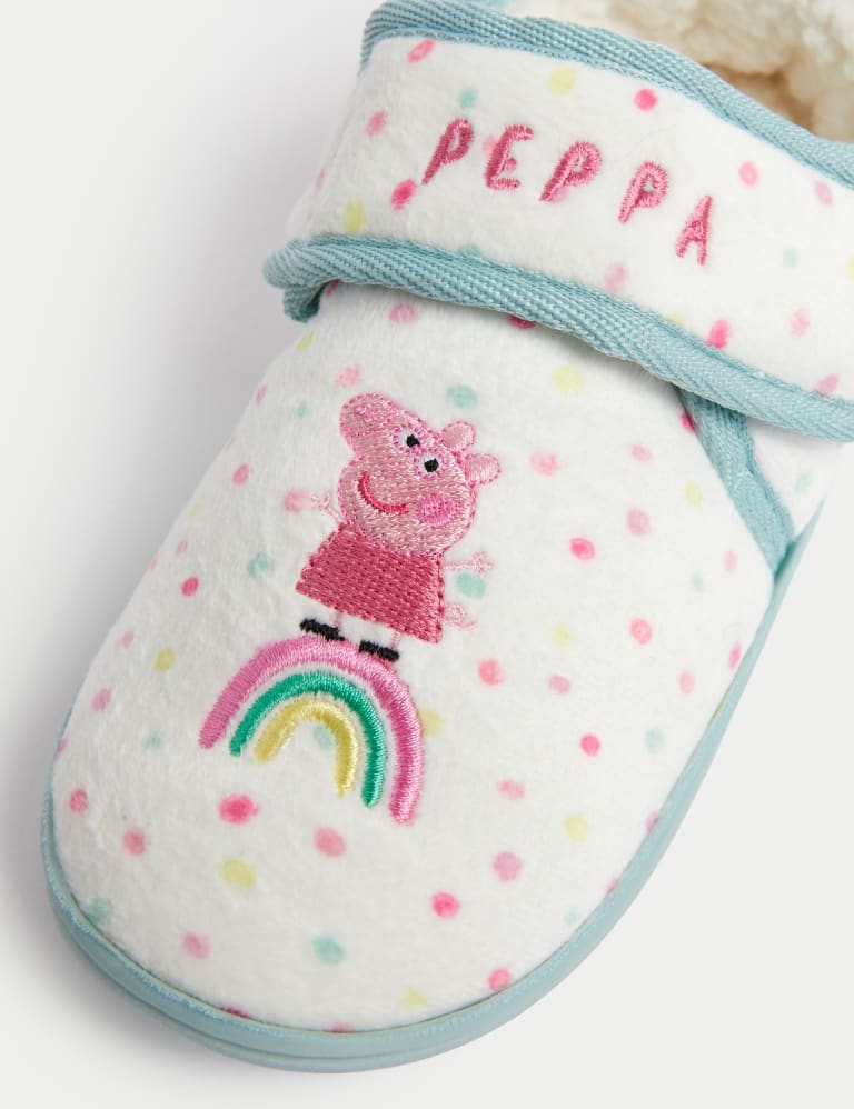 Kids Peppa Pig Riptape Slippers 4 Small 12 Small