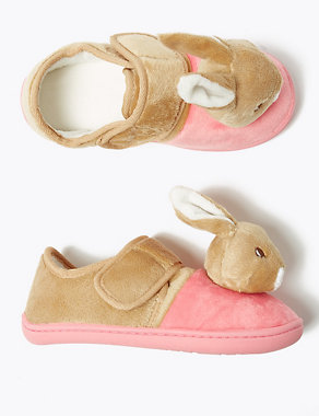 Kids’ Peter Rabbit™ Flopsy Riptape Slippers (5 Small - 12 Small) Image 2 of 5