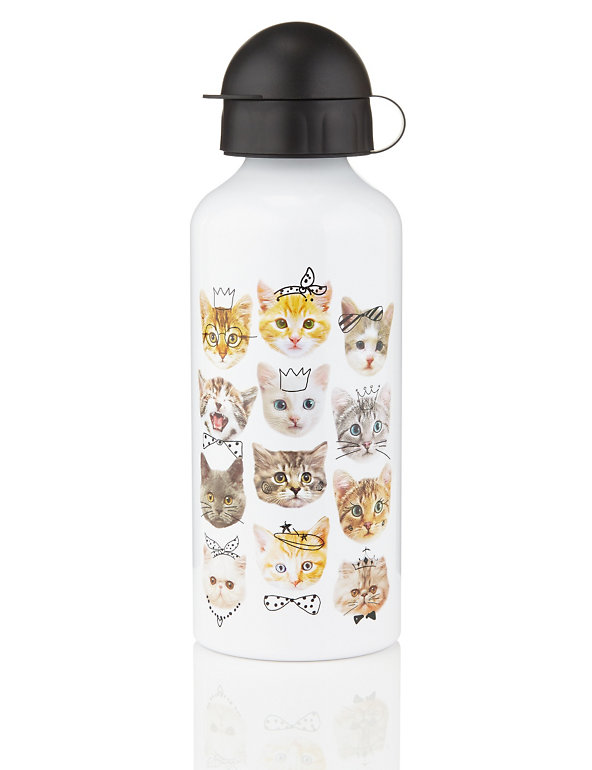 Kids' Photographic Cat Print Water Bottle Image 1 of 2