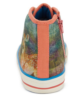 Kids' Photographic Deer Print High Top Casual Trainers Image 2 of 5