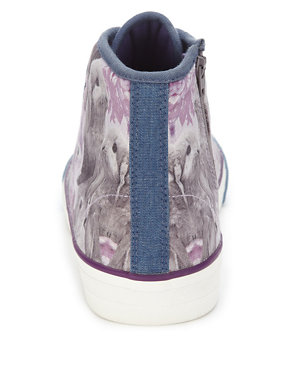 Kids' Photographic Rabbit Print High Top Trainers Image 2 of 5
