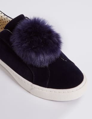 Black pom pom store trainers