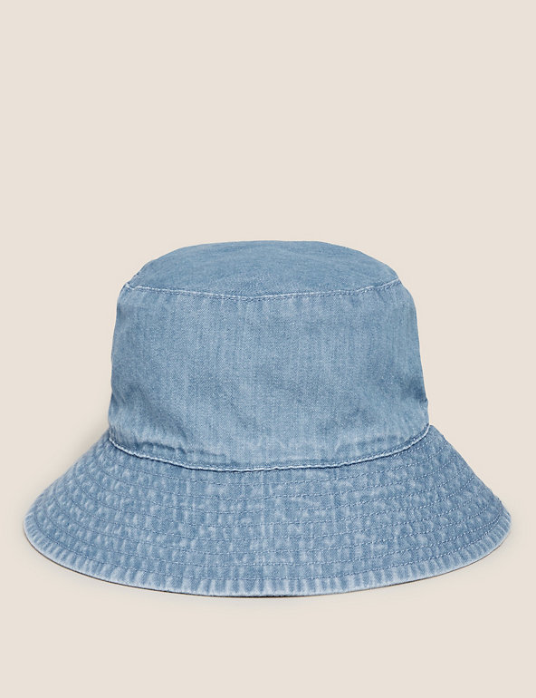 Kids' Pure Cotton Chambray Sun Hat (0-12 Mths) | M&S