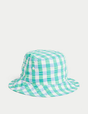 Kids' Pure Cotton Checked Sun Hat (0-1 Yrs) Image 2 of 3