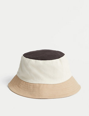 Kids' Pure Cotton Colour Block Sun Hat (1-13 Yrs) Image 2 of 3