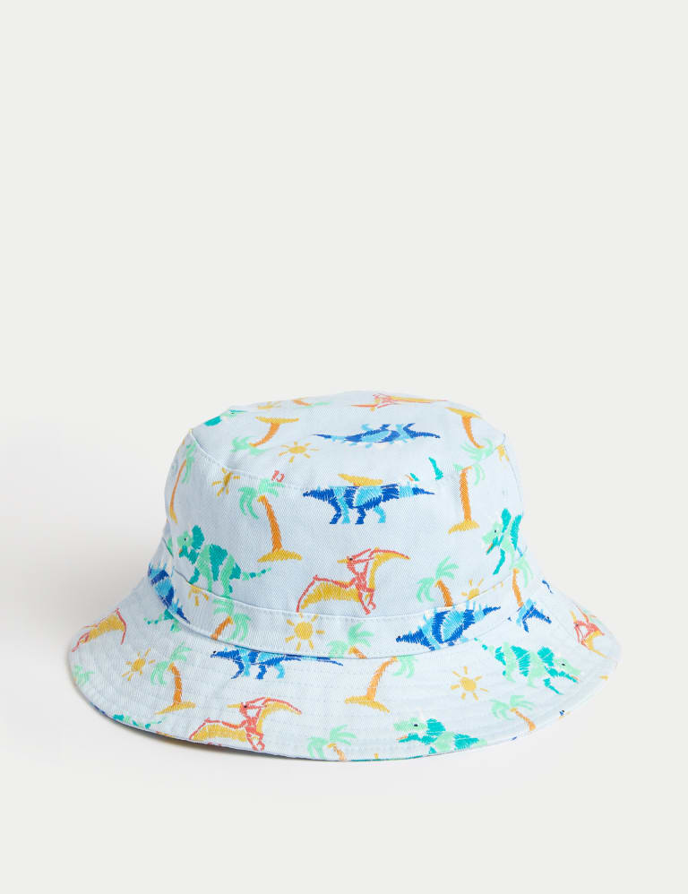 Kids' Pure Cotton Dino Print Sun Hat (1-13 Yrs) 2 of 3