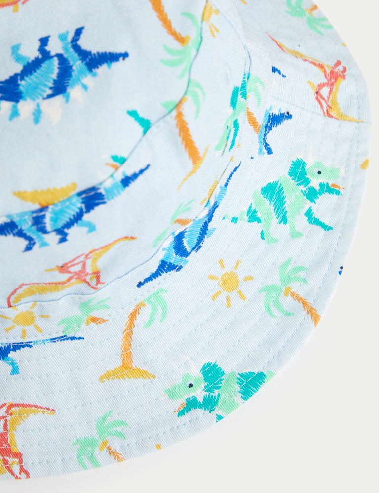 Kids' Pure Cotton Dino Print Sun Hat (1-13 Yrs) 3 of 3