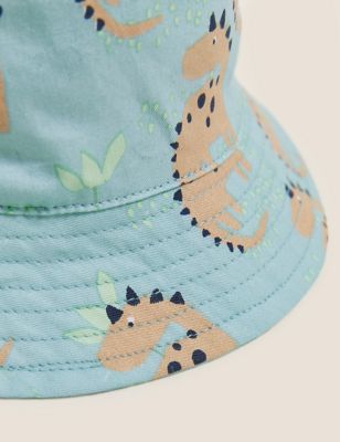 Kids' Pure Cotton Dinosaur Sun Hat (0-12 Mths) Image 2 of 3